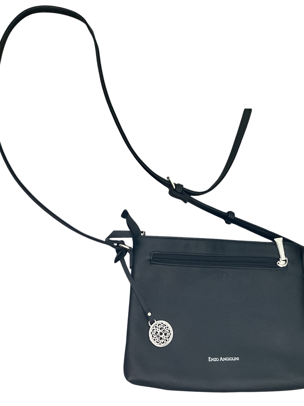 Enzo Angiolini Black Crossbody with Silver Charm